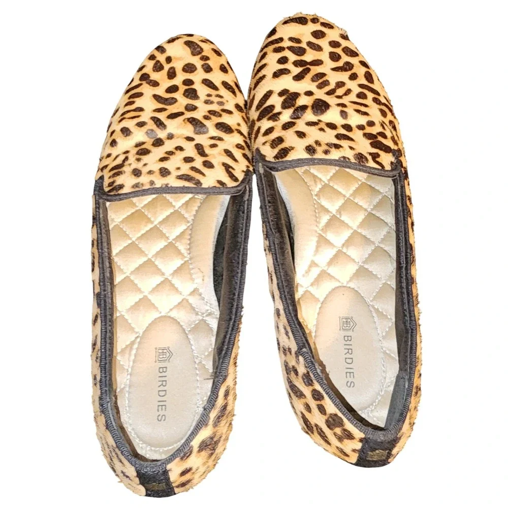 Birdies The Starling Cheetah Leopard Loafers Flats Womens Size 7.5 *FLAWS